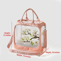 Bird Carrier and Parrot Travel Bag, Oxford Cloth Pet Bird Bag with Transparent Breathable Window, Portable Bird Cage for Small Parrot Parakeet