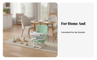 Easy to Clean Foldable Baby Feeding Chair Multi-Functional Foldable Baby Seat with Tray Stable Structure Travel High Chair Soft Cushion for Toddlers, Grandparents, Mealtime, Outdoor, Living Room, Restaurants