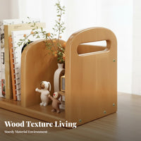 Simple Design Partitioned Book Holder Space-Saving Expandable Two-Part Holder Sturdy Construction Desk Organizer Easy Assembly for Students, Office Workers, Parents, Study Room, Bedroom