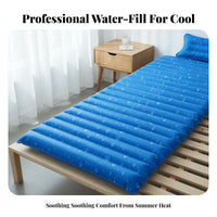 Waterproof Water-Filled Cooling Mattress No Electricity Needed Water Cooled Mattress Easy to Fill Ice Cooling Bed Pad Reusable for Students, Babies, Dorm Room, Sofa, Chair