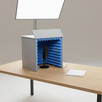 Noise Reduction Desktop Vocal Booth Detachable Portable Audio Recorder Isolation Barrier Quick Assembly Mini Recording Booth Adjustable for Streamers, Podcasters, Voice Actors, Home Studio