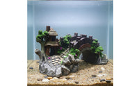 Aquatic Aquarium Landscape Bridge Realistic Design Aquarium Bridge Decoration