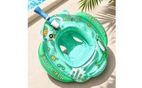 Seated Swim Float with Seat Backrest Baby Swim Seat Raised Front Cushion Baby Swimming Buoyant Device Cartoon-Style