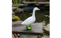 White Goose Statue Indoor Outdoor Decor Lifelike Creature Sculpture for Pond