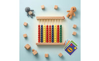 Wooden Abacus Hands-on Wooden Bead Abacus Math Board Developmental Educational Toy Rainbow for Preschoolers, Classroom