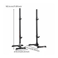 2 Pieces Safety Spotters Split Squat Rack Heavy Duty Steel Construction Adjustable Squat Rack Non-Slip Feet Multi-Function Barbell Stand High Weight Capacity for Weightlifters, Bodybuilders, Home Gym, Small Areas
