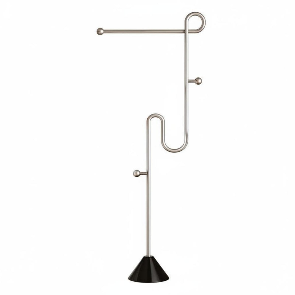 Space-Saving Standing Coat Rack Stainless Steel Floor Garment Rack Easy to Place Freestanding Clothes Stand Multi-Hook Design for Bedroom, Living Room, Office