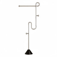 Space-Saving Standing Coat Rack Stainless Steel Floor Garment Rack Easy to Place Freestanding Clothes Stand Multi-Hook Design for Bedroom, Living Room, Office