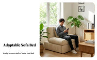 Versatile-Use Pull-out Sleeper Chair Space-Saving Armless Pull-out Sleeper Easy Conversion Sofa Bed Adjustable Backrest for Apartment Dwellers, Single People, Homeowners, Small Areas, Bedroom, Home Office