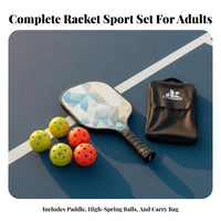 Pickleball Paddle Large Sweet Area Professional Pickleball Racket Fiberglass Face Paddle Comfortable Grip Hexagonal Interior