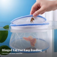 Guppy Breeder Net Hinged Lid Buoyant Aquatic Breeding Net Buoyant Fry Protector Sturdy Nylon Mesh Aquatic Breeder Box