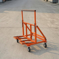 Foldable Flatbed Cart Adjustable Height Surface Hand Truck Orange Frame Folding Cart