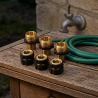 3 Pieces Garden Hose Quick Connector Threaded Garden Hose Fitting with Washer High Pressure Hardware for Patio