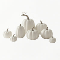 8 Pieces Assorted Artificial Pumpkins Decorative Artificial Pumpkins with Molded Decorations for Crafters