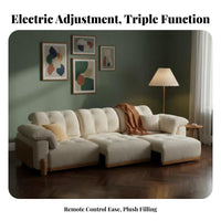 Electric Pull-extendable Sleeper Retro aesthetic transformable Sleeper Sofa Multifunctional Living Room Furniture for Small Apartment Residents, Hosts, Home Office