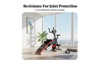 Resistance Multifunctional Exercise Bike Quiet Operation Stationary Bike Sit-up Bench Space Saving All-in-Single Home Workout Machine Adjustable Seat and Backrest for Men, Women