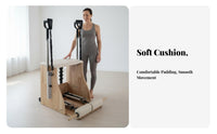 Installation-No Assembly Required Pilates Wunda Chair Padded Seat and Pedals Wunda Chair Stable Wood Frame Fitness Equipment Coil Resistance for Mind-Body Practice Studio, Home Gym
