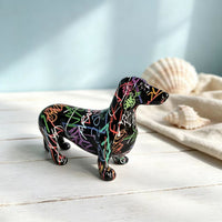 Creative Colorful Dachshund Resin Ornament for Home Decor