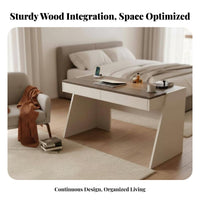 Minimalist Design Desk with Integrated Drawers Ample Storage Space Desk with Drawers Multi-Functional Office Furniture Spacious Work Surface for Students, telecommuting Workers, Professionals, Bedroom, Study Room