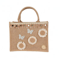 Jute Tote Bag Structured Rectangular Tote Bag Effortless to Tidy Daily Carrier for Gift Carrying