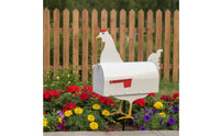Post-Mount Mailbox Decorative Mailbox with Flag Farmhouse for Homeowners, Driveway, Garden
