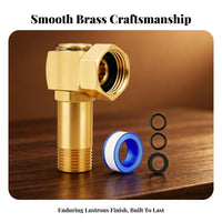 Hex-Shaped Body 3/4 GHT Hose Adapter Sealing Rings Brass Swivel Adapter PTFE Tape Threaded Hose Connector Gold Finish