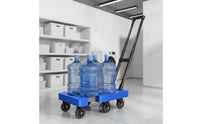 Flatbed Cart with Handle 6-Wheel Foldable Hand Cart Heavy Duty Folding Hand Truck for Office
