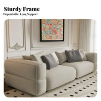 3-Seater arcd Sofa Wabi-Sabi aesthetic frameless cushiony Sofa Small Space suitable for Couch for Apartment Dwellers, Young Adults, Living Room, Bedroom, Office