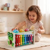 Hand-Eye Coordination Pounding Toy with Mallets Multifunction Pounding Bench Early Learning Hammering Toy with Mallets Multifunctional for Toddlers, Preschoolers, Playroom, Preschool