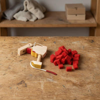 Dense Soft Fuzzy Felt Cube Matte Red Felt Cube Thick
