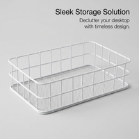 Storage Baskets for Bedroom Bathroom, Desktop Organizer for Cosmetics Cables Snacks, Wire Mesh Metal Frame Nordic Minimalist