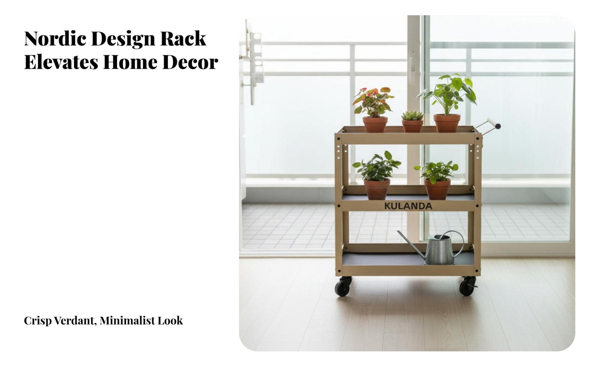 With casters 3-Tier Rolling Plant Cart Space-Saving 3-Tier Rolling Planter Multifunctional Display Shelf Modern design for Gardeners, Homeowners, Home Decorators, Balcony, Living Room, Indoor, Garden