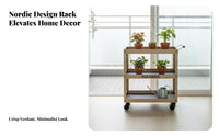 With casters 3-Tier Rolling Plant Cart Space-Saving 3-Tier Rolling Planter Multifunctional Display Shelf Modern design for Gardeners, Homeowners, Home Decorators, Balcony, Living Room, Indoor, Garden