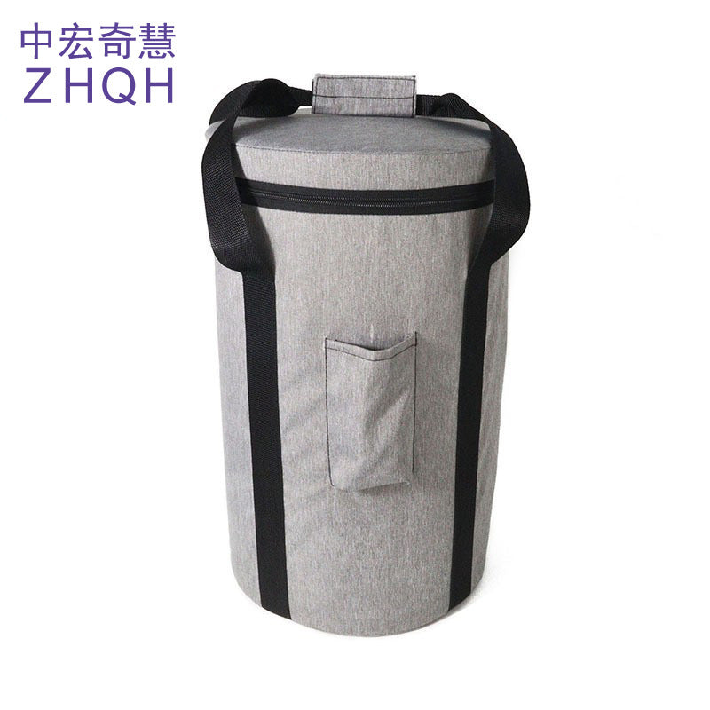 Portable Gray Singing Bowl Bag Handheld Crystal Bowl Storage Tote
