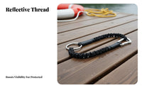 High Tensile Strength Cow Tail Safety Tether Aviation Aluminum Carabiner Water Rescue Tether Long-Lasting Quick Release Safety Line Stainless Steel O-Loop for Lifeguards, Kayakers, Firefighters, Emergency Escape, Boating, Night Operations