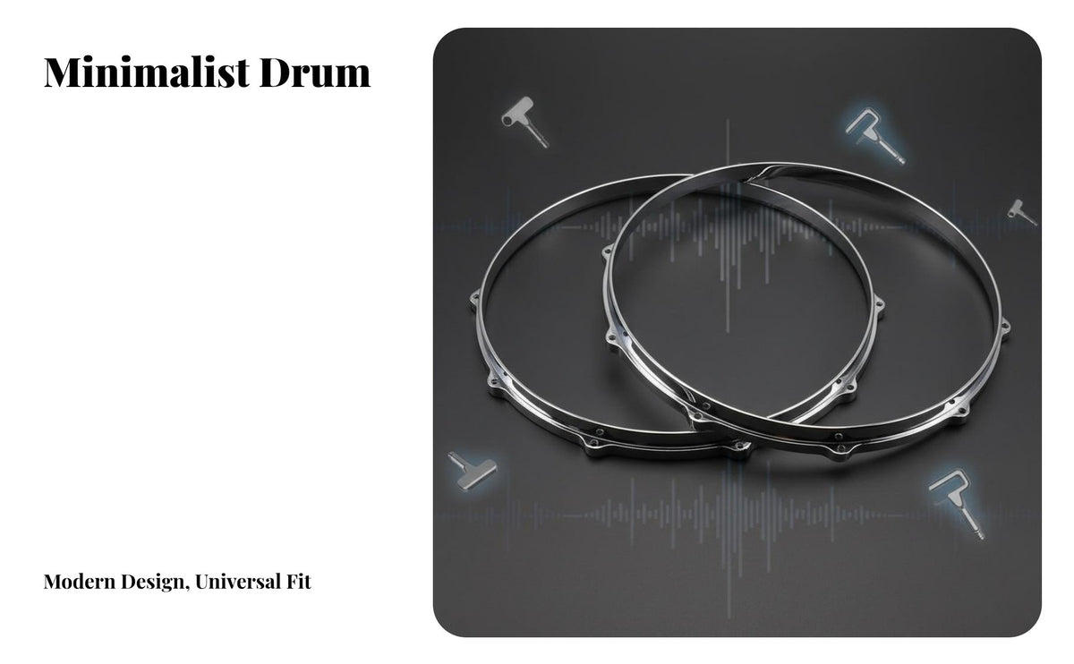Consistent Tuning 14 Inch 10 Hole Die-Cast Hoop Heavy Duty 14 Inch Aluminum Drum Rim Easy Installation 10 Hole Drum Rim Sturdy for Drummers, Percussionists, Musicians, Music Practice, Live Performance, Band Rehearsal, Studio Recording