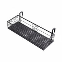 Space-Saving Hanging ing Rack Easy Installation over-the Pot Basket lattice Design Balcony Shelf Weather-Resistant for Apartment Dwellers, Home Decorators, Homeowners, Fence, Patio, Porch