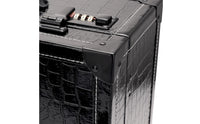 Barber Case with Latches Hard-Sided Barber Accessories Case Crocodile-Pattern Briefcase for Hairdressers, Mobile Stylists, Salon