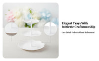 10 Pieces Lace-Like Three-Tier Square Stand Lightweight Three-Tier Round Stand Ornate Tiered Dessert Display Space-Saving Storage