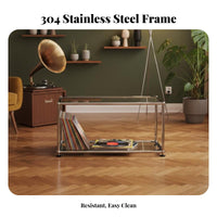 Bauhaus Inspired 2-Tier Coffee Table Minimalist Design 2-Tier Modular Table With Storage Shelf Living Room Furniture Easy to Clean for Interior Designers, Design Enthusiasts, Homeowners, Lounge, Studio Apartment, Reception Area, Bedroom