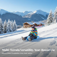 Wear-Resistant winter sled Mat Thickened Design Portable sled throughout the year Use Sliding Board With Handles for Children, Adults, Families, Grassy Slopes, wintery Hills, Sand Dunes, Backyard