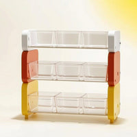 Three-Tier Desktop Storage Rack Clear Desk Storage Rack Modern Desktop Organizer Shelf Multi-Functional for Tea Station
