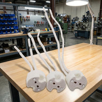 Ceramic Lamp for Home Lighting, MR16 15cm Ceramic Lamp Holder with Individual Wires, 85-220A Rated Current for DIY Lighting