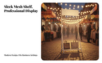 Folding Grid Display Rack Foldable Freestanding Mesh Display Easy Assembly Metal Grid Panel Stand for Market Vendors, Supermarkets