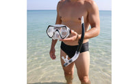 Large Frame Swim Facepiece Set Adjustable Head Strap Diving Facepiece and Snorkel Set Anti-Fog Lens Snorkeling Gear for Adults, Beach, Swimming Pool