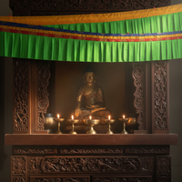 Tibetan Buddhist Altar Cloth Wall Hanging Table Skirt Decoration 5m