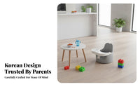 Portable Molded Floor Seat Eron-the-movenomic Design 2-in-1 Booster and Floor Seat Multi-Functional Infant Chair Stable Base for Infants, Toddlers, Parents, Mealtime, Travel, at the Dining Table, playful activities