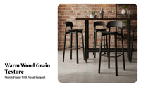 Modern Design Bar Stool with spinerest Minimalist design Counter Chair Built-in Footrest Seating Furniture Stable Wide Base for Homeowners, Adults, Kitchen Island, Restaurant, Cafe, Dining Room