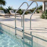 2-Step Pool Ladder Stainless Steel Pool Ladder with Handrails No-Tools for Homeowners, Above-Ground Pools