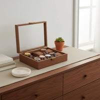 Wooden Watch Display Case Vintage Design Watch Collection Box Individual Accessory Storage Clear View Lid Particles-Resistant